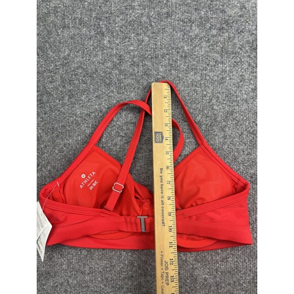 Athleta Bikini Top Womens 36B/C Red Twister Swim Crossback Adjustable UPF 50 - Picture 5 of 5